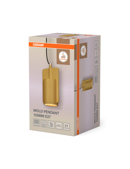 LAMPA WISZĄCA DECOR MOLD PENDANT 155MM 1XE27 GD 
