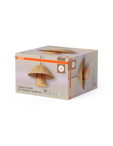 LAMPA WISZĄCA DECOR BAMBOO PAPER HUT PEND 400 E27 