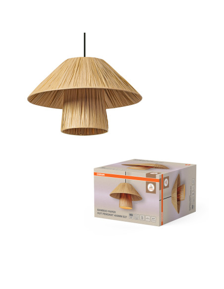 LAMPA WISZĄCA DECOR BAMBOO PAPER HUT PEND 400 E27 