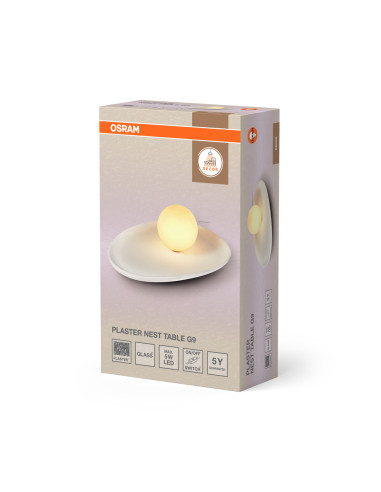 LAMPA STOŁOWA/BIURKOWA DECOR PLASTER NEST TABLE 1XG9 WT 