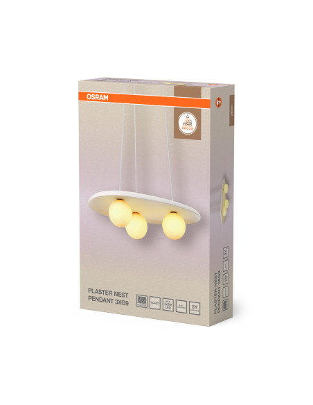 LAMPA WISZĄCA DECOR PLASTER NEST PEND 3XG9 WT 