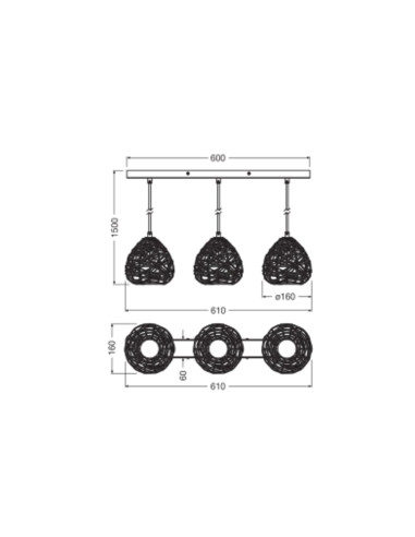 LAMPA WISZĄCA DECOR PAPER DROP PEND LINEAR 3XE27 