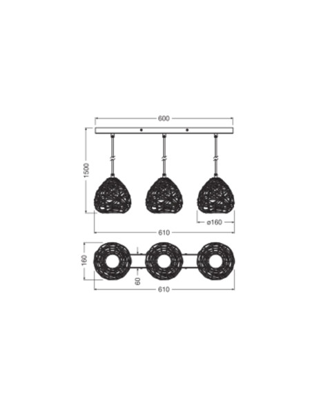 LAMPA WISZĄCA DECOR PAPER DROP PEND LINEAR 3XE27 