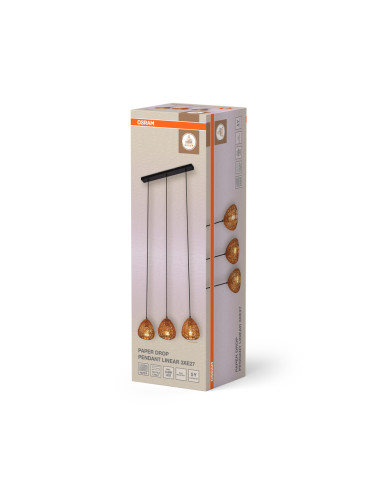LAMPA WISZĄCA DECOR PAPER DROP PEND LINEAR 3XE27 