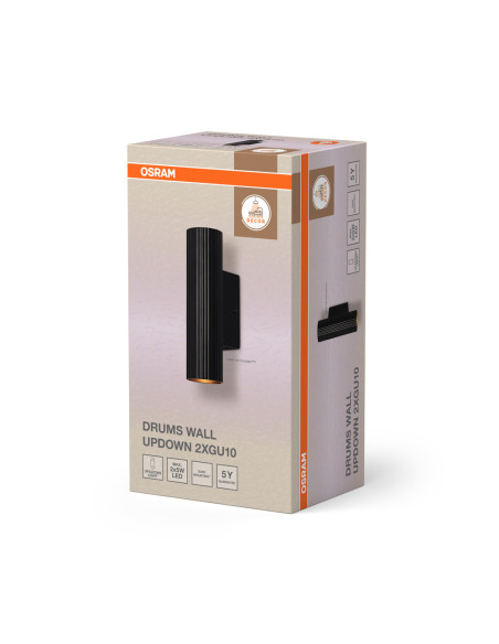 KINKIET DECOR DRUMS WALL UPDOWN 2XGU10 BK 