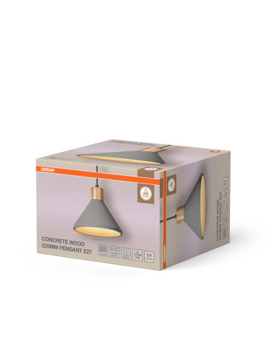 LAMPA WISZĄCA DECOR CONCRETE WOOD PEND 220 E27DG 