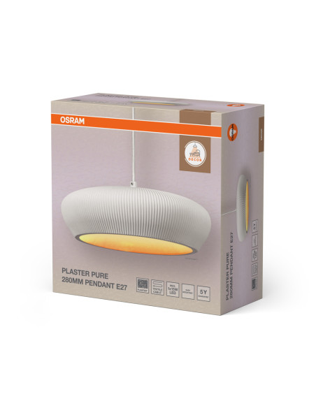 LAMPA WISZĄCA DECOR PLASTER PURE PEND 280 E27 WT 