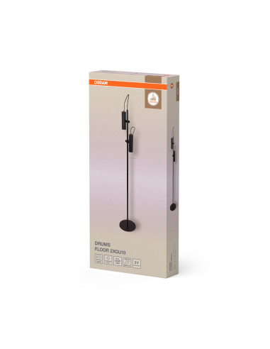 LAMPA PODŁOGOWA DECOR DRUMS FLOOR 2XGU10 BK 