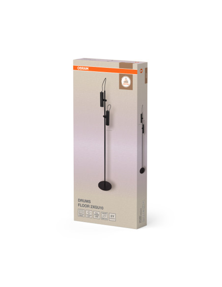 LAMPA PODŁOGOWA DECOR DRUMS FLOOR 2XGU10 BK 