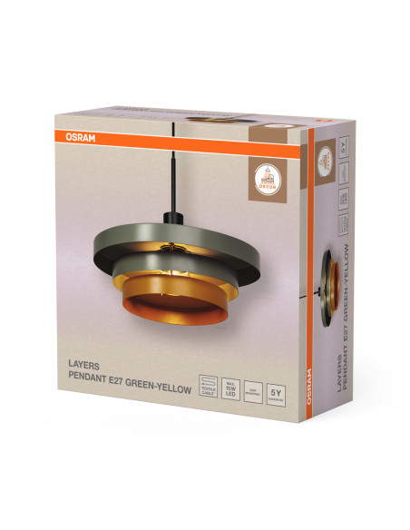 LAMPA WISZĄCA DECOR LAYERS PENDANT E27 GN 