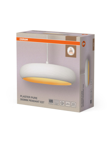 LAMPA WISZĄCA DECOR PLASTER PURE PEND 300 E27 WT 