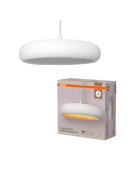 LAMPA WISZĄCA DECOR PLASTER PURE PEND 300 E27 WT 