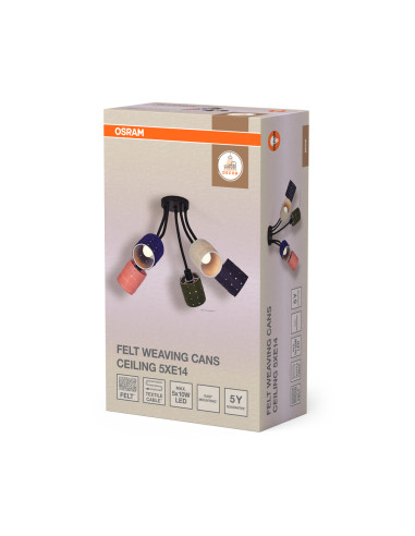 LAMPA NATYNKOWA DECOR FELT WEAVING CANS CLG 5XE14 