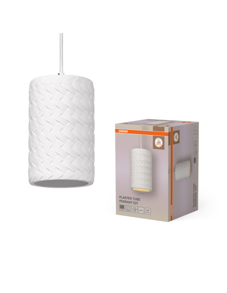 LAMPA WISZĄCA DECOR PLASTER TUBE PENDANT E27 WT  