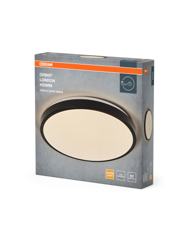 PLAFON LED ORBIS LONDON 400 24W 3000K ciepła biała BK 