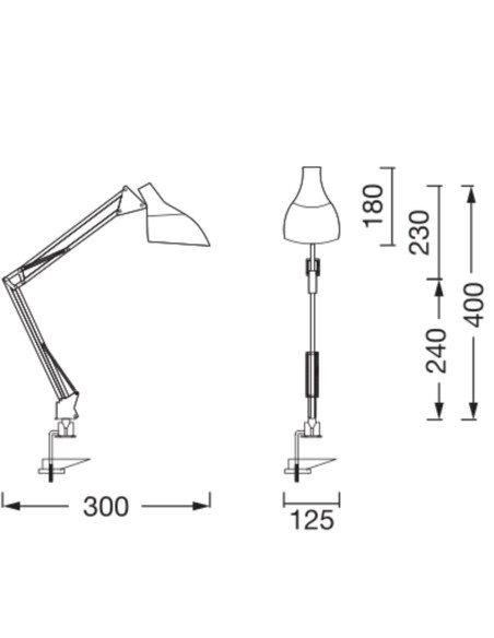 LAMPKA BIURKOWA OFFICE LINE DESK PEAR CLIP E27 BLACK 