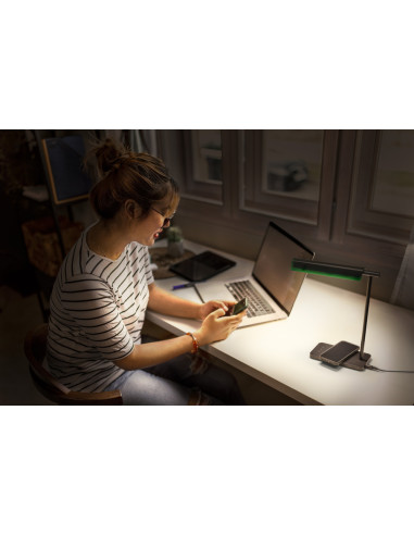 LAMPKA BIURKOWA OFFICE LINE DESK ROOF INDUCTIVE CHARGING 19W CCT DIM BLACK 