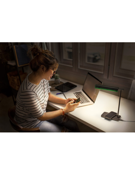 LAMPKA BIURKOWA OFFICE LINE DESK ROOF INDUCTIVE CHARGING 19W CCT DIM BLACK 