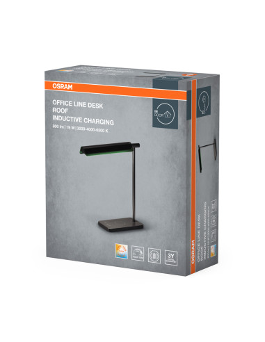 LAMPKA BIURKOWA OFFICE LINE DESK ROOF INDUCTIVE CHARGING 19W CCT DIM BLACK 