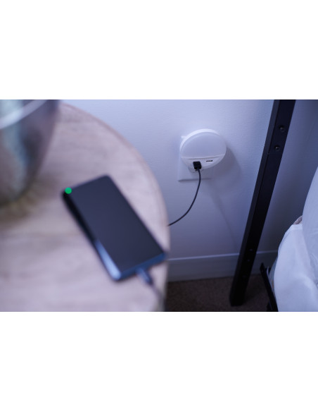 LAMPKA NOCNA LUNETTA Z WYJŚCIEM USB Z CZUJNIKIEM 
