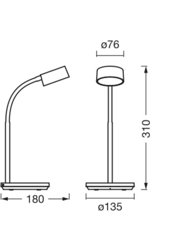 LAMPKA BIURKOWA OFFICE LINE DESK CYLINDER 4,8W CCT DIM WHITE 