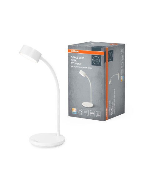 LAMPKA BIURKOWA OFFICE LINE DESK CYLINDER 4,8W CCT DIM WHITE 
