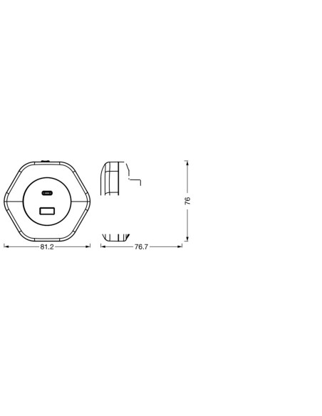 PRZENOŚNA LAMPKA NOCNA DO GNIAZDA LUNETTA HEXAGON USB A&C 3000K Z CZUJNIKIEM WHITE 
