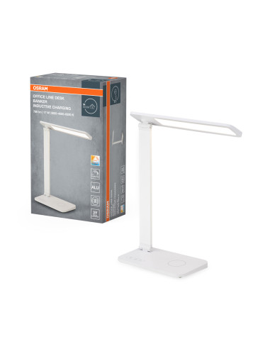 LAMPKA BIURKOWA OFFICE LINE DESK BANKER INDUCTIVE CHARGING 17W CCT DIM WHITE 