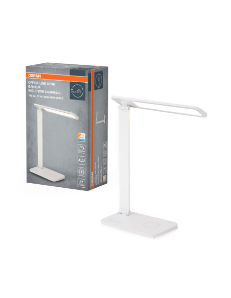 LAMPKA BIURKOWA OFFICE LINE DESK BANKER INDUCTIVE CHARGING 17W CCT DIM WHITE 