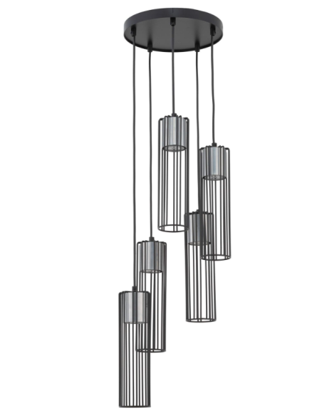 FOBIA 5 lampa wisząca koło czarny/srebrny