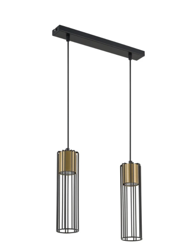 FOBIA 2 lampa wisząca prosty czarny/złoty