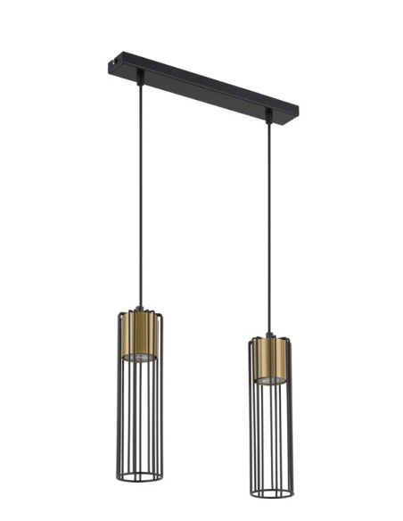 FOBIA 2 lampa wisząca prosty czarny/złoty