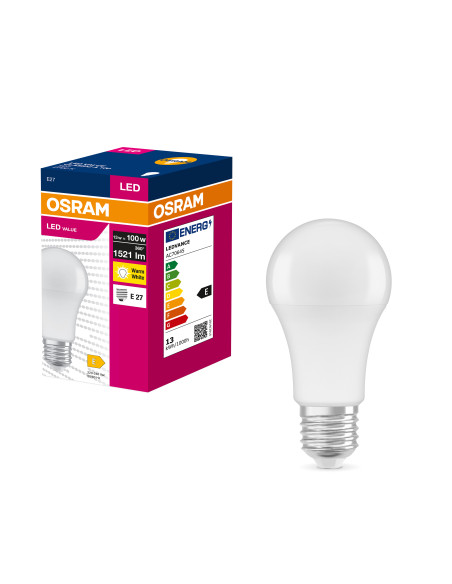ŻARÓWKA LED VALUE CLA100 13W 2700K ciepła biała  1521LM 230V FR E27