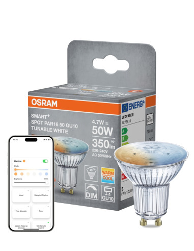 ŻARÓWKA LED SMART+ MATTER PAR16 50 4.7W GU10 FR TW 2700K...6500K 350LM 