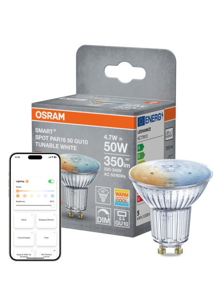 ŻARÓWKA LED SMART+ MATTER PAR16 50 4.7W GU10 FR TW 2700K...6500K 350LM 