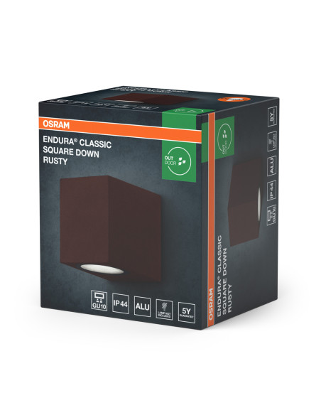 KINKIET ZEWNĘTRZNY ENDURA CLASSIC SQUARE DOWN GU10 IP44 RUSTY/RDZA 