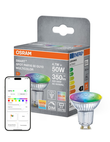 ŻARÓWKA LED SMART+ MATTER PAR16 50 4.7W GU10 827...865 MULTICOLOR RGBW 