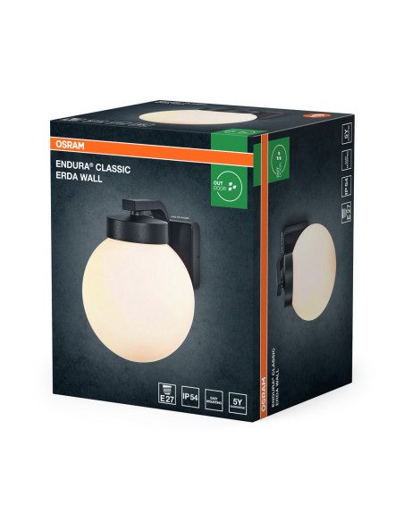 KINKIET ZEWNĘTRZNY ENDURA CLASSIC ERDA WALL E27 IP54 DARK GREY 