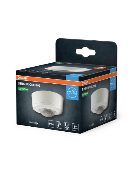 CZUJNIK SENSOR CEILING 360DEG IP44 WHITE ŚWIATŁA I RUCHU 
