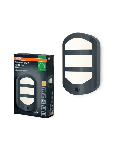 KINKIET ZEWNĘTRZNY ENDURA STYLE PLATE WALL SENSOR 12,5W 3000K DG 