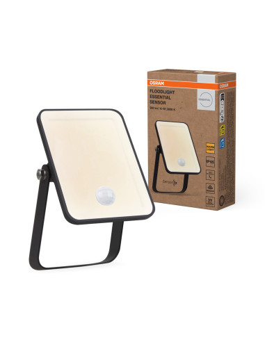 NAŚWIETLACZ FLOOD ESSENTIAL SENSOR 10W 3000K ciepła biała 750LM BK IP65 