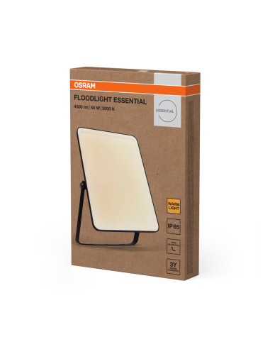 NAŚWIETLACZ FLOOD ESSENTIAL 50W 3000K ciepła biała 4250LM BK IP65 