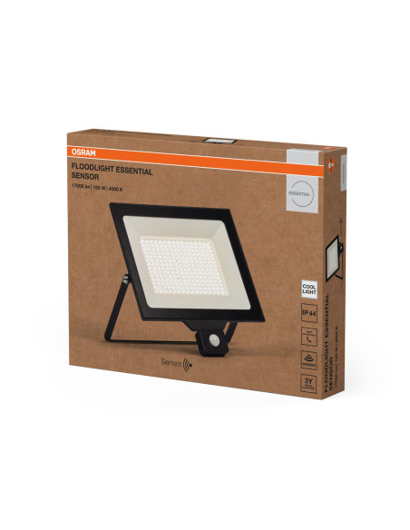 NAŚWIETLACZ FLOOD ESSENTIAL SENSOR 150W 4000K neutralna biała 15000LM BK IP44 