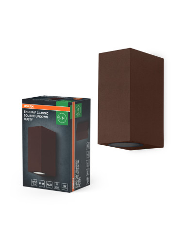 KINKIET ZEWNĘTRZNY ENDURA CLASSIC SQUARE UPDOWN GU10 IP44 RUSTY/RDZA 