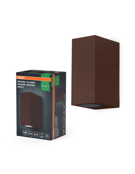 KINKIET ZEWNĘTRZNY ENDURA CLASSIC SQUARE UPDOWN GU10 IP44 RUSTY/RDZA 