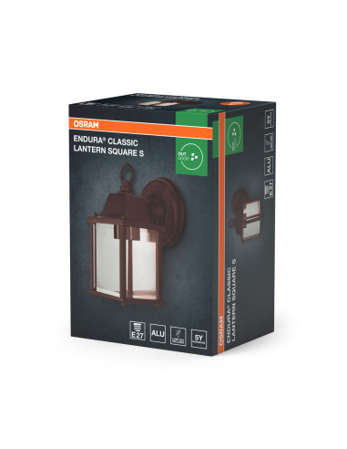 KINKIET ZEWNĘTRZNY ENDURA CLASSIC LANTERN SQ S E27 IP43 ALU RUSTY/RDZA 