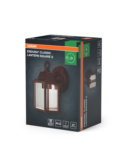 KINKIET ZEWNĘTRZNY ENDURA CLASSIC LANTERN SQ S E27 IP43 ALU RUSTY/RDZA 