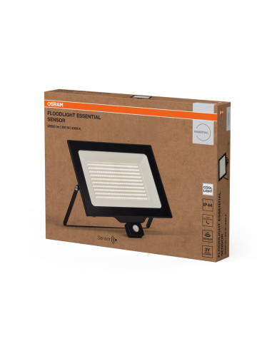 NAŚWIETLACZ FLOOD ESSENTIAL SENSOR 200W 4000K neutralna biała 20000LM BK IP44 