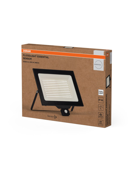 NAŚWIETLACZ FLOOD ESSENTIAL SENSOR 200W 4000K neutralna biała 20000LM BK IP44 