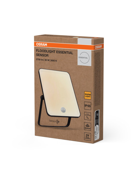 NAŚWIETLACZ FLOOD ESSENTIAL SENSOR 30W 3000K ciepła biała 2550LM BK IP65 